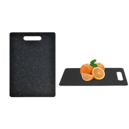 Juego de 2 tablas de cortar plásticas con mango fácil miniatura 3