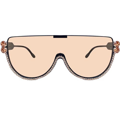 Image of Oversized Sunglasses Women Men Luxury Big Frame Mask Glasses Goggle Flat Top Clear Eye Protection Glasses Shade UV400