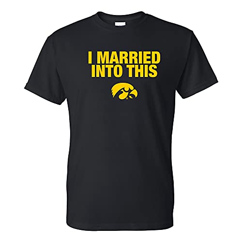 UGP Campus Apparel AS1295 - Iowa Hawkeyes I Married Into This T Shirt - Small - Black