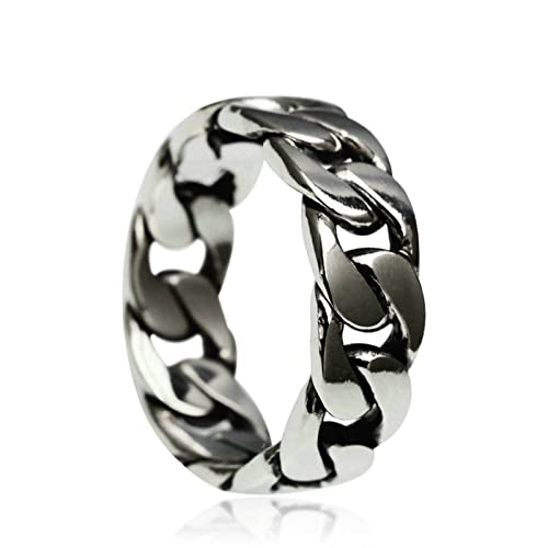 Bagues en argent pour hommes 925 de haute qualité avec maille cubaine gothique 6mm