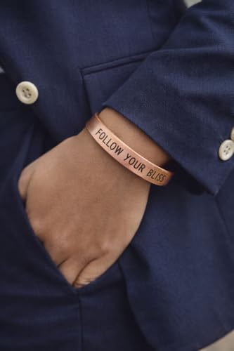 Image of Touchstone Inspirational Copper Engraved Magnetic Bracelets for Women-Personalized Jewelry Gifts for Best Friend /Mom /Daughter /Sister - Adjustable Bracelet in a Gift Box Follow Your Bliss
