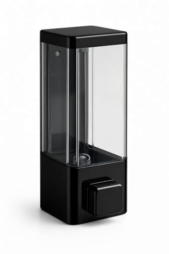Image of Wall Mounted Liquid Soap Dispenser | Manual Handwash & Sanitizer Dispenser | Refillable Bathroom & Kitchen Soap Dispenser | Leak-Proof Push Button Design | Black | Pack of 6