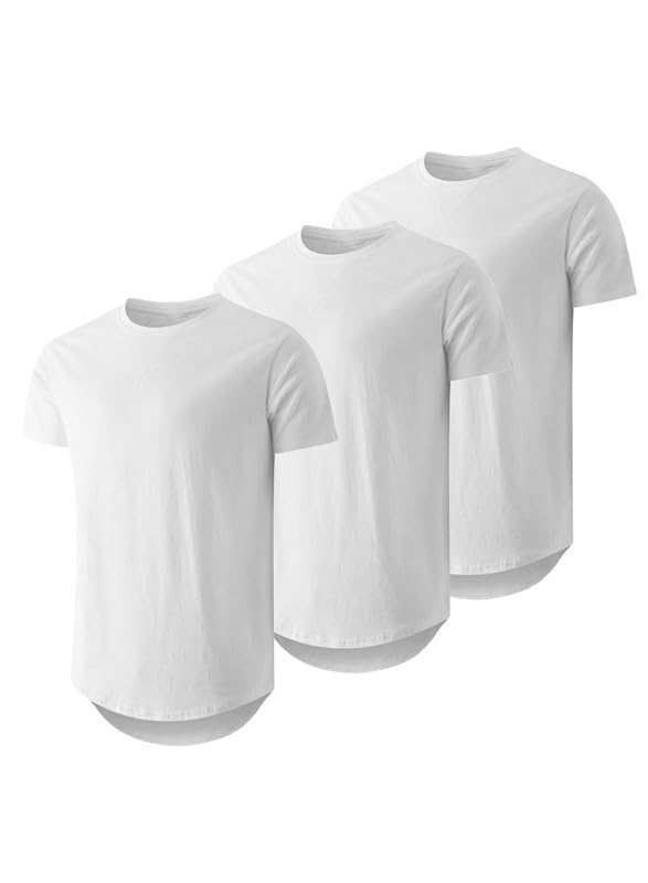 JMIERR 3 Pack T Shirt Herren Sommer Basic Einfarbig T-Shirt Baumwolle Slim Fit Hemd Kurzarm Sportwear
