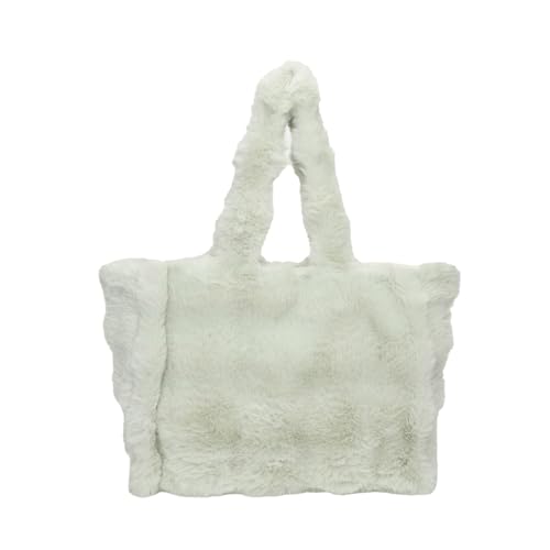 Whoasyst Bolso de hombro de felpa para mujer, de gran capacidad, para axilas, suave, para compras, para otoño e invierno, bolsa de hombro para mujer, Green, One Size