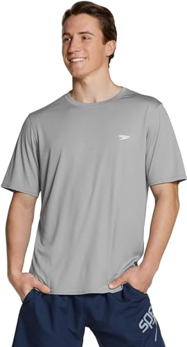 Speedo Men's Rash Guard Swim Shirt - (XX-Large, Gray)