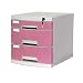 Produktbild Flacher Aktenschrank Schreibtisch ablagesystem 3 Schubladen A4 Desktop File Storage Aufbewahrungsbox - Pink 29.5X39.4X32.5cm