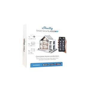 Shelly Smart Security Bundle XL, Paquete De Seguridad Inteligente, Dispositivos Bluetooth, Automatizacion del Hogar, No Hub Requerido, Batería De Larga Duración, Zonas De Alarmas Personalizadas