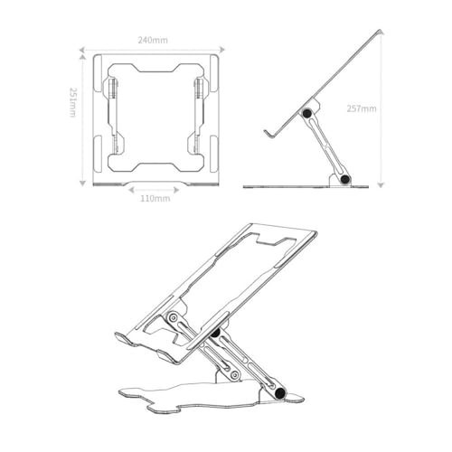 Soporte para laptop Angoily de aluminio ajustable miniatura 4