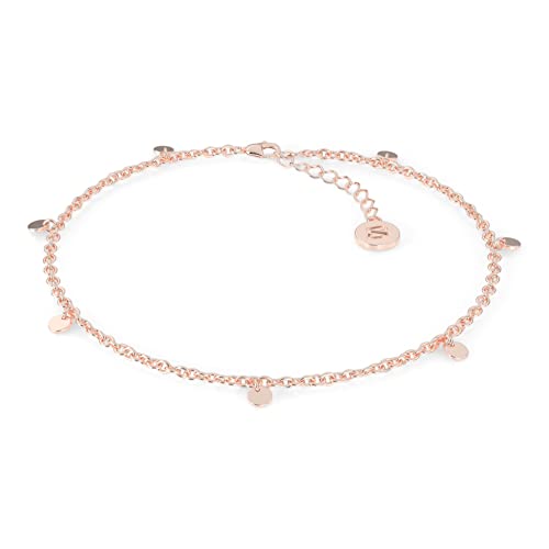 SERASAR Fußkette Damen Schmuck Chirurgenstahl 18 Karat Rose gold Kette Mädchen Fussketterl Geschenk Idee Valentinstag Jahrestag Geburtstag Geschenke für Frauen