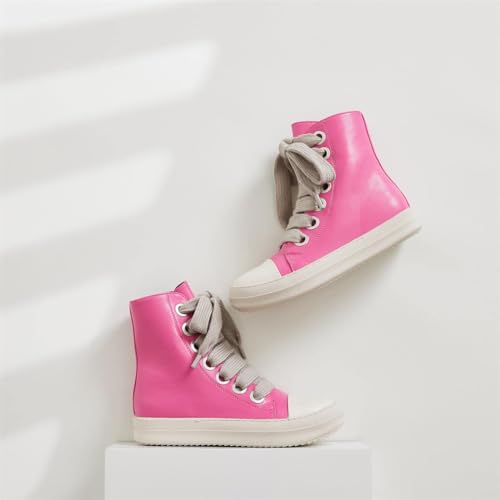 Image of Womens High Top Sneakers Jumbo Lace-up Platform Comfort Trainers Thick Soles Walking Casual Shoes