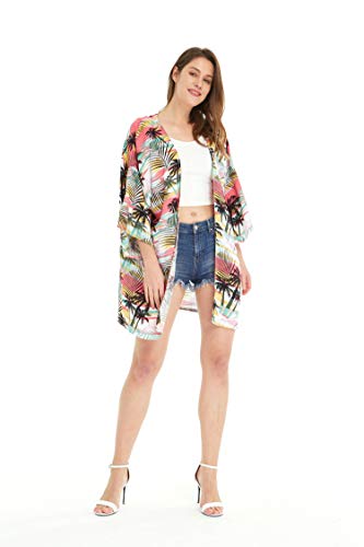 Image of Women's Hawaiian Open Front Kimono Top Signature Prints | Open Front Design; Lightweight Rayon; Signature Tropical Prints; Relaxed Fit; Resort Vacation Style