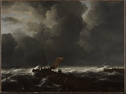 Pintura al óleo de Jacob Van Ruisdael: cuadro clásico de alta calidad marina en 60x90 cm