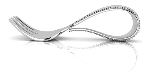 Miza Sterling Silver Beaded Loop Spoon Fork Set #TOP1