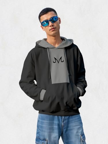 Image of crazymonk Men's Cotton Printed Full Sleeve Oversized Ultra Ego Hoodie - Steel Grey