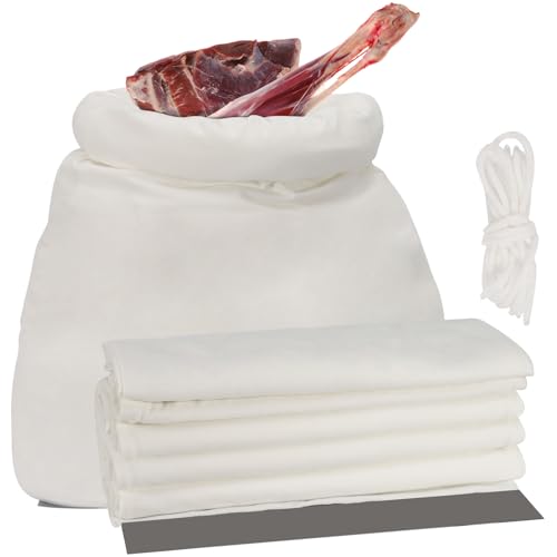 TAINAT 6 PCS Game Bags Elk Hunting Meat Bags, Reusable Wild Game Meat Bag with Reflective Tags, Elk Quarter Bag for Meats, Deer, Moose, 12''x48''/4pcs, 12''x28''/2pcs