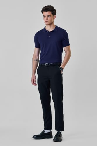 Image of SNITCH Men Chinos | Slim Fit Mid Rise Solid Pattern | Cotton Blend with Medium Stretch & Smooth Texture | Button & Zip Closure for Casual & Street Wear