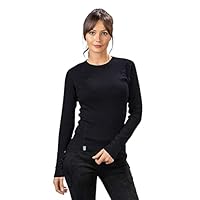 ALPIN LOACKER 100 Merino Langarmshirt Damen 230g/m2 I Feinste Merinowolle Unterwäsche I Langarm Wandershirt für Outdoor und Sport, Schwarz L
