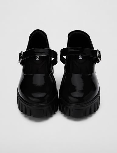Image of Mochi Women Synthetic Platform Block Heel Mary Jane Shoes