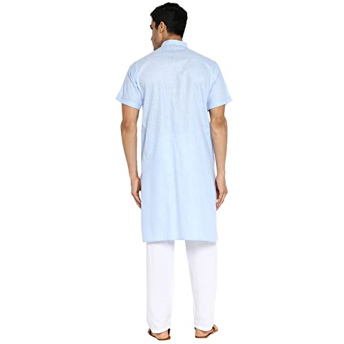 Image of Royal Kurta Mens Linen Half Sleeved Long Ethnic Kurta