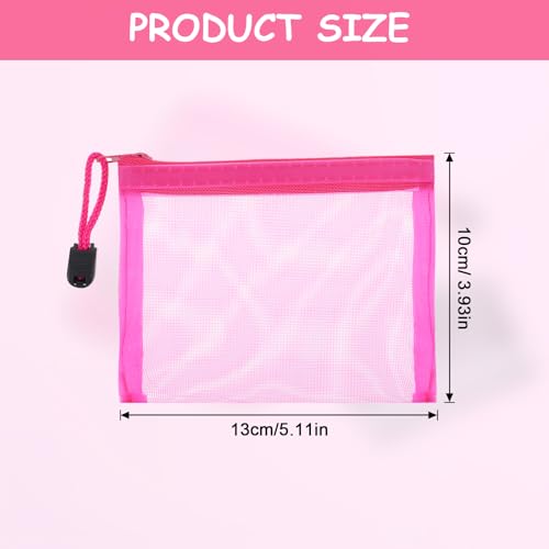 6pcs Mesh Bags with Zipper Nylon Makeup Cosmetic Bag Pouches Mini Zipper Mesh Bags Travel Organizer Case For Purse Travel Toiletry Bag For Toiletry Coin Lipstick Key Card Office Supplies Multicolor2