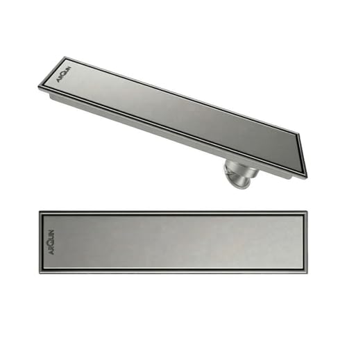 Image of ARQUIN Tile Insert Shower Drain Channel 30x4 Inch Bathroom Tile Insert Drain | 304 Grade Stainless Steel Waste Water Marble Floor Drain Channel with Cockroach Trap (1mm Thickness)