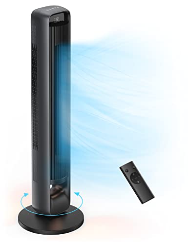 Tower Fan, 42” Dc Motor Tower Fan With 28Db, 12 Speeds, 4 Modes, 90° Oscillating Fan, Night Light, 12H Timer, Led Display, Quiet Cooling Bladeless Fan With Remote For Bedroom Living Room Office #TOP28