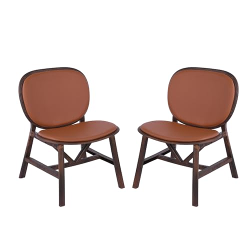 Image of Nilkamal Arena Cushioned Plastic Chair| Set of 2| for Home, Living Room, Balconies, Patios, Outdoor, Garden| Walnut & Tan