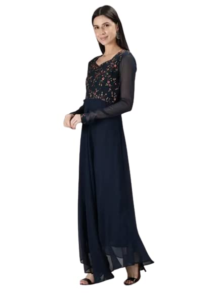 Image of Rainbow Creations Women's Georgette Traditional Ethnic Long Gown
