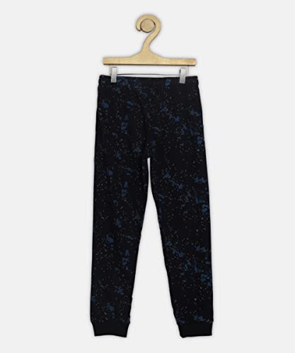 Image of Alan Jones Clothing Boy's Slim Fit Mid Rise Splattering Print Cotton Joggers Track Pants