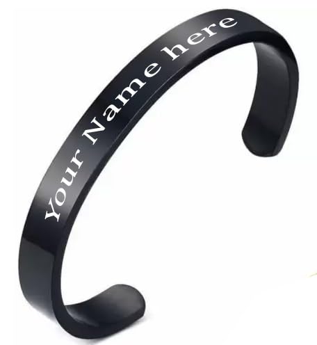 KlowAge Personalized Stainless Steel unisex Bracelets Kada with Customised Engraved Your Name on Kada Bracelets with gift bag (Black) (B0CNXYKQVP) Amazon Price History, Amazon Price Tracker