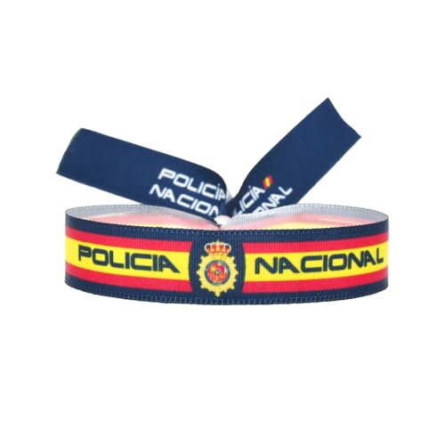 BDM - Pulsera de tela de la policía nacional con el escudo y la bandera española...