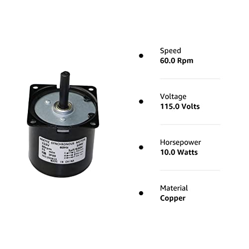 60Rpm Reducer Motor Dual Bearing Synchronous Gear Ac Motor Cw/Ccw Control 115V 60Hz 10W 60Ktyz #TOP7