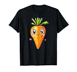 Adorable Zanahoria Kawaii Con Corazones Camiseta