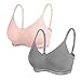 INNERSY BH Ohne Bügel Klassische Bustier Damen Gepolstert Crop Top Set Comfy Lift Bra 2er Pack (M, Grau/Rosa)