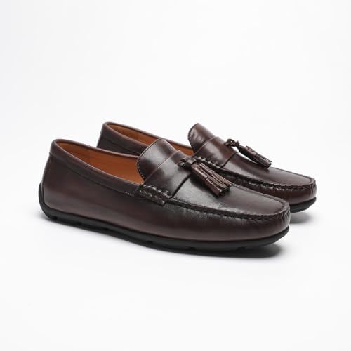 Loafers for Men - Genuine Leather Driving Moccasins with Tassels | Breathable Bean Shoes for Casual Comfort2