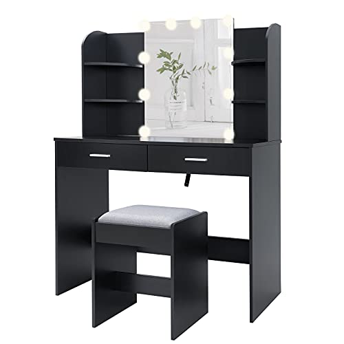 Top Ten Best Black Vanity Tables with Mirror