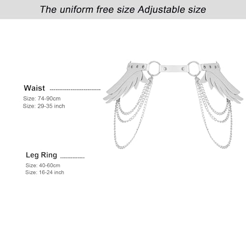 Women's Leather Harness Angel Wings Punk Garter Belt Leg Belt Waist Chains Halloween Rave Costume Accessories4