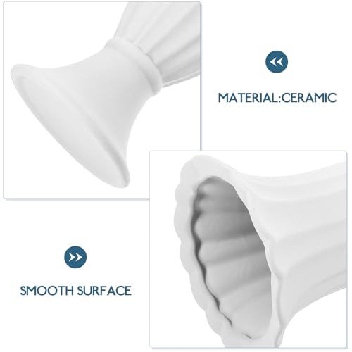 Vase funéraire céramique blanche durable contre gel et intempéries de tombe