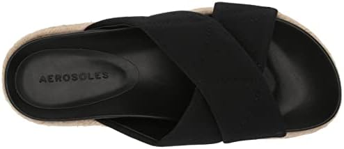 Aerosoles Women's LINNEY WE Slide Sandal, Black Canvas, 5.5 | Image 4