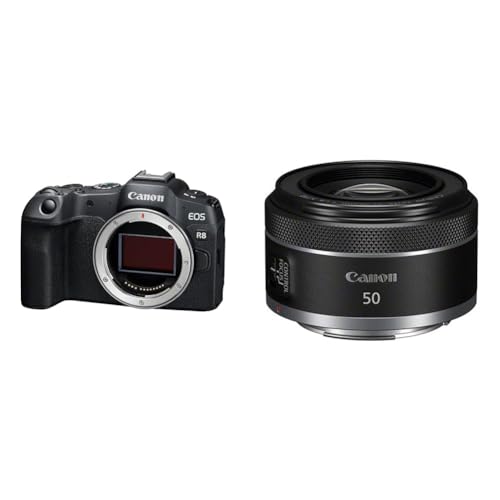 Canon EOS R8 Appareil Photo (Hybride Plein Format 24M Pixels, 40im/Sec, CMOS AF Dual Pixel, vidéo 4k 60p, WiFi) sans Objectif, Noir & RF 50mm F1.8 STM