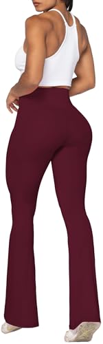 Image of Sunzel Flare Leggings, Crossover Yoga Pants with Tummy Control, High-Waisted and Wide Leg