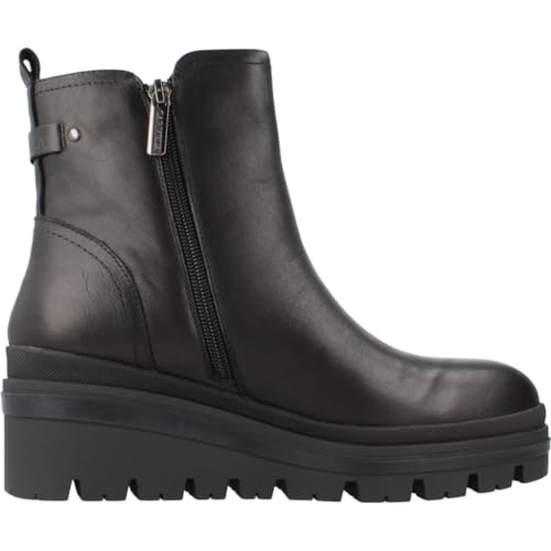 Carmela Para Mujer. 16200901-NEGRO Botines De Piel 162009 Negro (37), 5 A 8Cm, Cremallera, Casual - 4