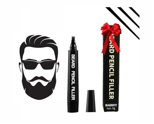 BOGOTA Beard Color Pencil for Men - Black Beard Pen & Dye for Long Lasting Coverage, Enhances Facial Hair, Moustache & Eyebrows