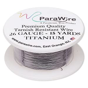 ParaWire Premium Quality Titanium Color Finished Silver Plated Copper Craft Wire 26 Gauge 15 Yards Clear Protective Coating