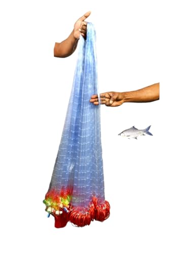 Image of PURKAIT Fishnet 3 Finger 65mm GILLNET Lead Sinker, Height 5F, UP Lenght 50F, Down Lenght 100F Fishing Net