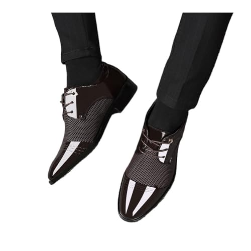 Men's Summer Leather Shoes Men's Business Casual All-Match Wedding Shoes Oxfords(Black,9)4