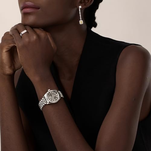 Image of PASCAL Timeless Classic Diamond Watch for Men Women- Swiss Quartz Watch with Lab-Grown Diamonds, Sapphire Crystal, Elegant Dress Watch Gift,10 ATM Water Resistant, Fits 6.5 inch-9.5 inch Wrists