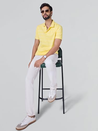 Image of XYXX Iinea Men's Stripe Cotton T-Shirt | Polo Collor Tshirts | Half Sleeves | Stripe-Slim Fit