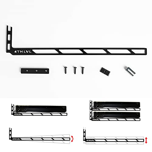 Fourth Level MFG Gemini Graphics Card Brace, Anti Sag, Deepcool GPU Support, Dual/Single Slot Compatible, Video Card Holder, Powder-Coated Steel, for Custom Gaming PC Case Mod, Bitcoin, Mining