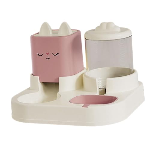 Bothyi Automatic Cat Feeder Waterer Food Feeder Removable Double Bowl Pet Water Food Bowl with Water Dispenser for Laundry Rooms